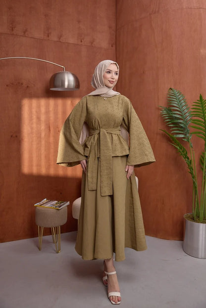 ✨ Ensemble Kimono & Jupe Midi Élégant